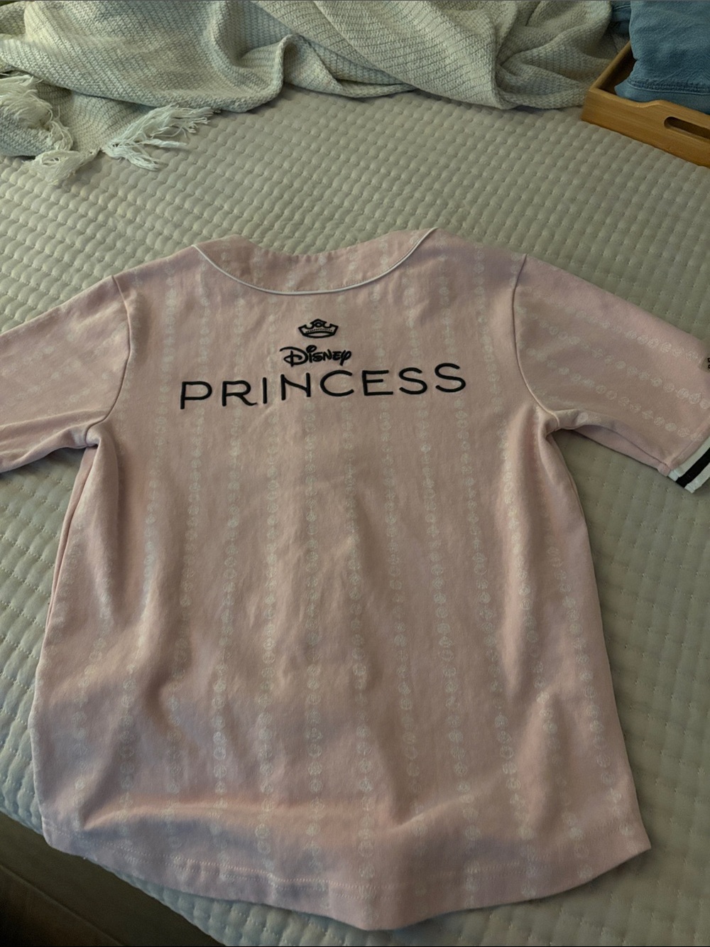 Disney Princess Light Pink Jersey Top with Black Logo